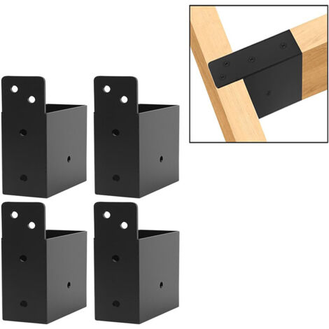 Kit de support robuste pour tonnelle, supports de balustrade pour terrasse, connecteurs DIY pour pergola, adaptés aux poteaux en bois secs de 2 x 4 pouces (1/5)