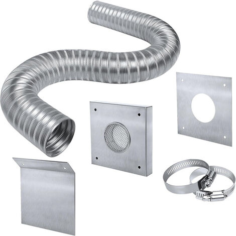 Kit de ventilation pour poêle à granulés, kit d'air externe pour poêle à granulés avec paravent mural, compatible avec les tuyaux de poêle à granulés