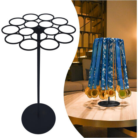 Présentoir rotatif pour médailles, support de table en métal pour médailles, présentoir rotatif pour médailles destiné à l'exposition de récompenses sportives