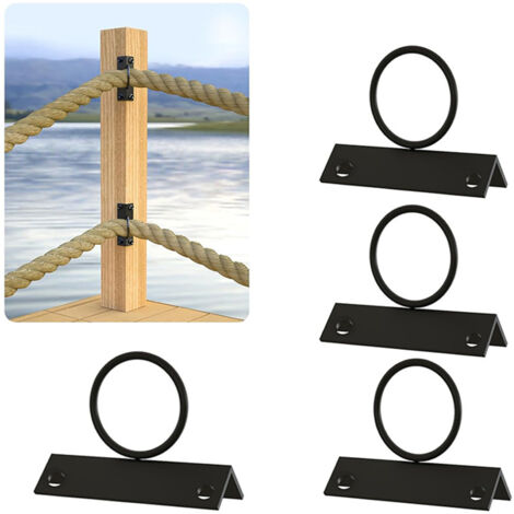 Support de câble d'angle : support décoratif en acier inoxydable 304 avec anneau de suspension, support de câble à 90 degrés (1/5)