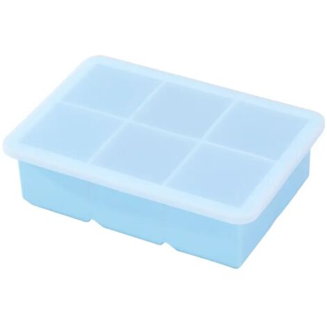 Plateau de congélation en silicone avec couvercle pour la conservation des cubes de soupe et des bouillons (1/4)