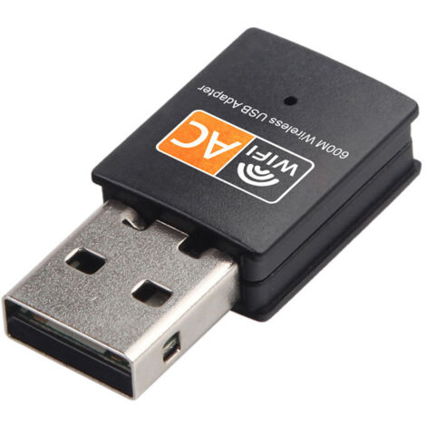 Carte réseau sans fil double bande AC600M pour ordinateur, émetteur de signal WiFi, mini-récepteur USB, portée 100 m (2,4 GHz et 5 GHz). (1/5)