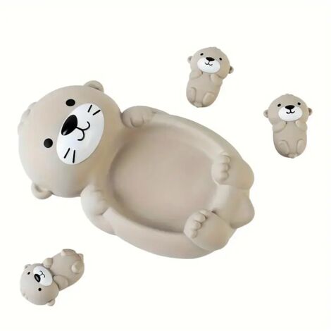 Loutre et phoque en silicone pour le bain - Ensemble d'animaux flottants et sans danger pour les enfants, cadeau idéal pour jouer dans l'eau. (1/5)