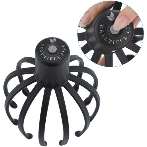 Masseur de cuir chevelu électrique rechargeable par USB, masseur de tête avec vibration et pétrissage multi-griffes