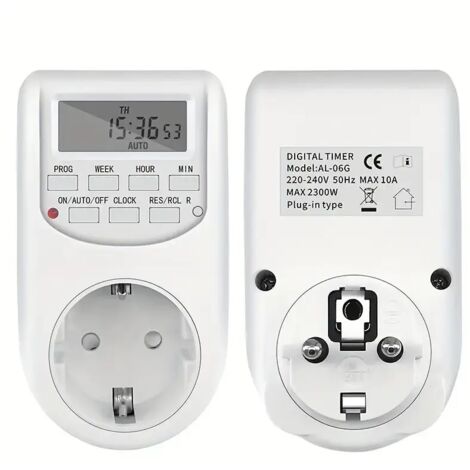 Prise programmable pour minuterie de cuisine avec interrupteur de réglage du temps (1/5)