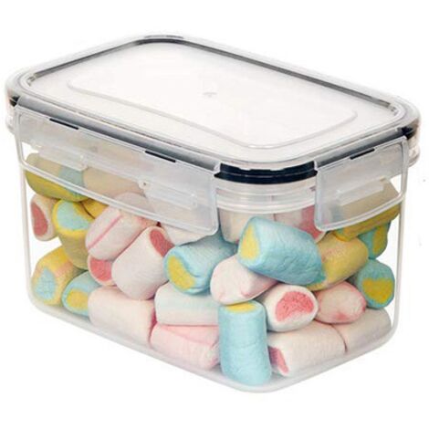 Boîtes de conservation sans BPA - Boîte hermétique en plastique avec étiquettes et marqueur 0,8 L (1/4)