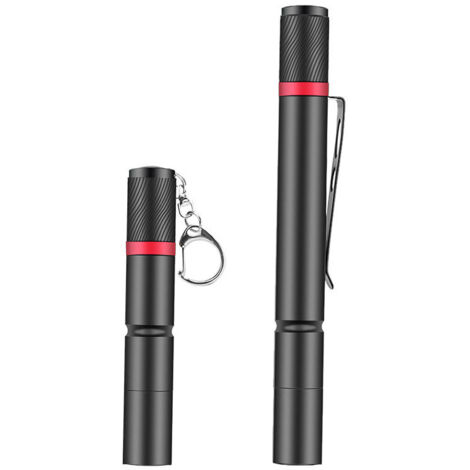 Lampe torche XPE à lumière puissante, en alliage d'aluminium, à focale fixe, avec clip stylo et porte-clés, mini lampe stylo portable pour la maison. (1/5)