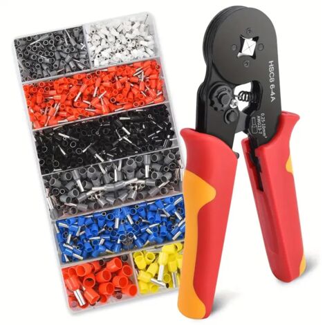 Kit d'outil de sertissage à cliquet réglable avec manchons de câblage pour électriciens (1/5)