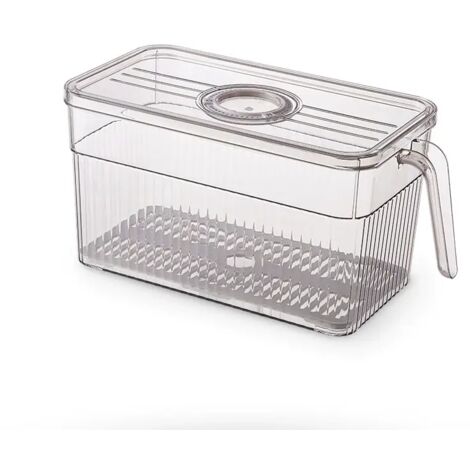 Panier de rangement de cuisine en plastique avec couvercles égouttoirs et plateau amovible (1/5)