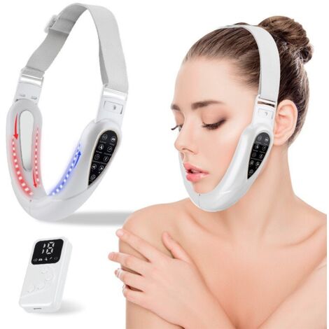 Appareil de massage facial amincissant à vibration EMS télécommandé, appareil de beauté intelligent en forme de V (1/5)