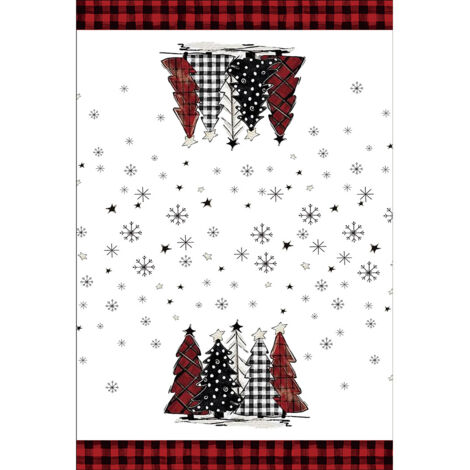 Torchon de cuisine en microfibre 250 g/m² avec motif sapin de Noël imprimé, idéal comme cadeau. (1/3)