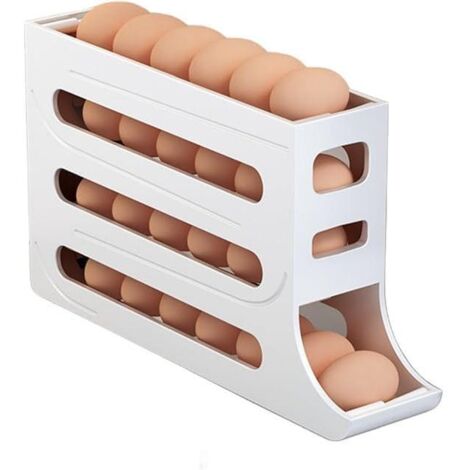 Plateau de rangement pour réfrigérateur à 4 niveaux, plateau enroulable automatique pour 30 (1/5)