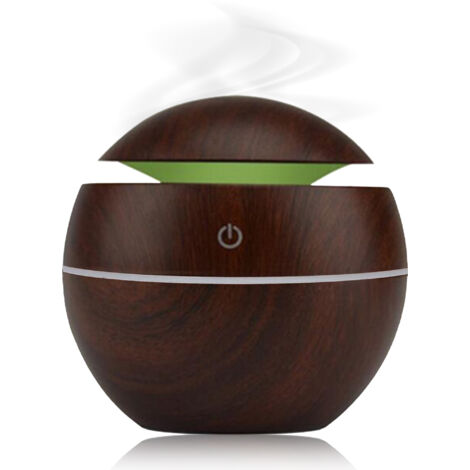 Diffuseur d'huiles essentielles ultrasonique effet bois avec lumières LED pour l'aromathérapie (1/5)