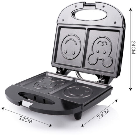 Grille-pain multifonction pour la maison, design smiley, norme européenne, idéal pour cuire le pain et les sandwichs, 251 R. (1/5)