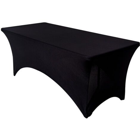 Housse de table extensible noire, 5FT (152×76×76cm), pour événements (1/5)