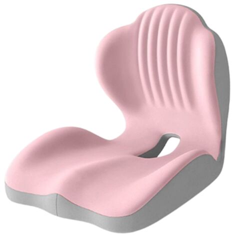 Coussin ergonomique forme L en mousse mémoire de forme gris-rose, soutien lombaire polyvalent, soulage les douleurs du coccyx et du nerf sciatique