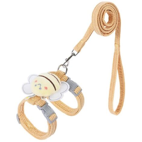 Harnais et laisse pour chat et petit chien, motif abeille mignonne, taille M (1/5)