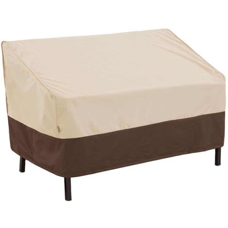 Housse de transat AD012 - Tissu Oxford 210D imperméable - Protection pluie/neige/soleil - Beige/marron - 147x83x79cm (1/5)