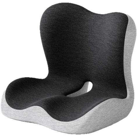 Coussin mémoire de forme housse modal gris foncé,style moderne assemblé,soutien lombaire et fessier,dimension 41x42x36cm pour bureau et salle d'étude (1/5)