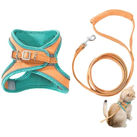 Harnais et laisse anti-évasion pour chat et petit chien, taille M, 1,5-4 kg (1/5)
