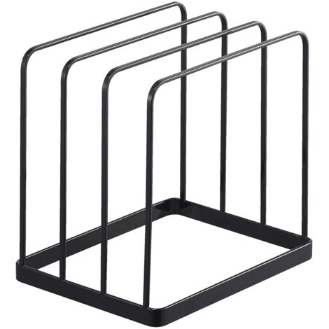 Support de rangement multifonction cuisine style japonais, grand format à compartiments pour plaque et planche à découper, modèle LH-189 noir (1/5)