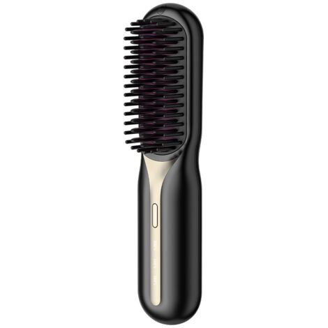 1 peigne lissant sans fil 2-en-1 rechargeable à ions négatifs, lisseur-boucleur professionnel pour cheveux épais, sans abîmer les cheveux (1/5)