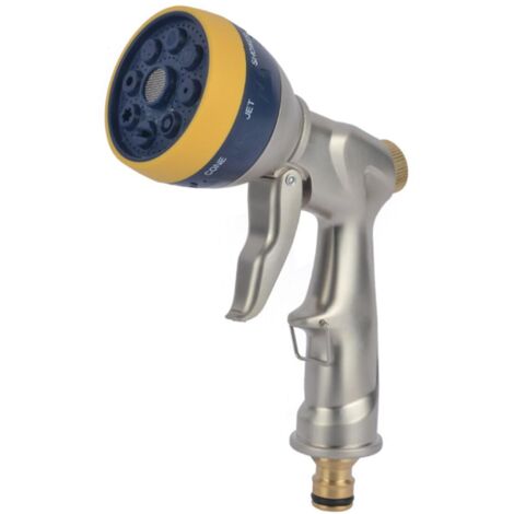 Pistolet d'arrosage métallique 8 fonctions en alliage de zinc, pour jardin et lavage voiture (1/5)