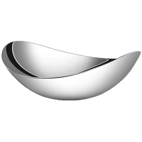 Plateau à fruits en acier inoxydable luxe haut de gamme 24cm, plateau de service fruits noix salon maison et club professionnel (1/5)