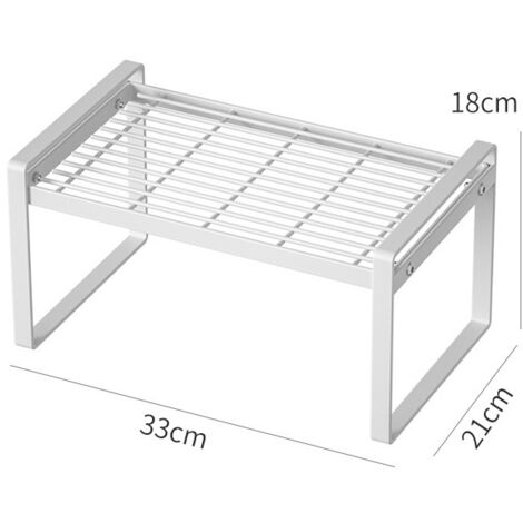 Petite étagère ajourée blanche pour cuisine et armoire (1/5)
