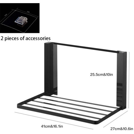 Étagère pliable magnétique multifonction, rangement latéral pour lave-linge et réfrigérateur, fixation murale salle de bain et balcon (1/5)