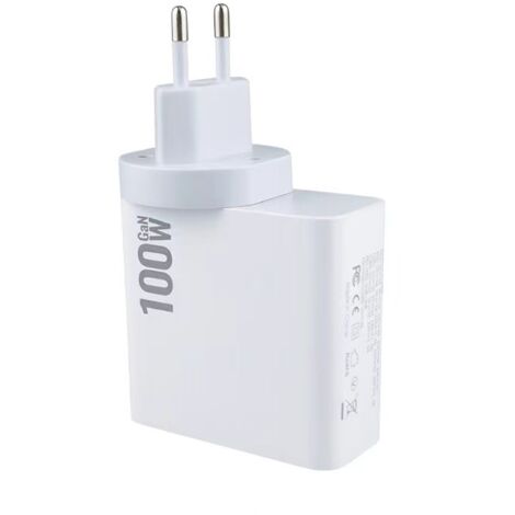 Chargeur rapide GaN 100W, adaptateur universel PD 100W pour ordinateur portable et téléphone avec connecteur de prise européenne (1/5)