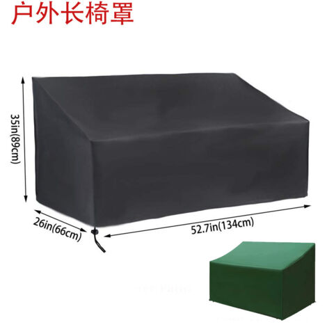 Housse de salon de jardin - Tissu Oxford 210D enduit PU argenté - Imperméable anti-soleil - Noir - 4 places - 190x66x89cm (1/5)