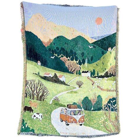 Couverture et tapisserie décorative paysage "Voyage en campagne", 90×110 cm (1/5)