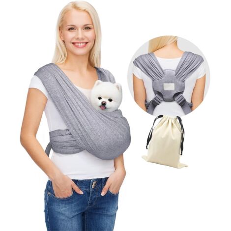 Écharpe de portage pour chat et petit chien, porte-animaux confortable, taille S (tour de poitrine 81-107 cm) (1/5)