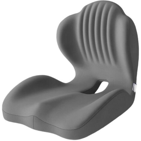 Coussin ergonomique forme L en mousse mémoire de forme tout gris, soutien lombaire polyvalent, soulage les douleurs du coccyx et du nerf sciatique
