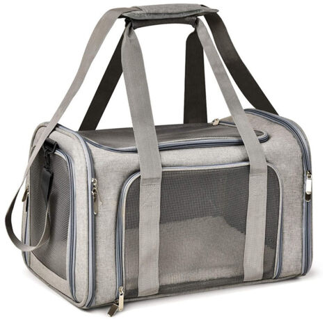 Sac de transport pour chat et petit chien, sac à main respirant, taille L (45x30x30 cm, 3-6 kg) (1/5)
