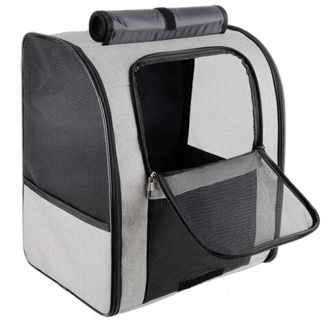 Sac à dos pour chat et petit chien, sac de transport respirant, taille grande (40x26x47 cm) (1/5)