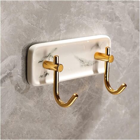 Porte-manteau mural moderne en métal blanc, idéal pour l'entrée, la salle de bain ou la chambre. (1/3)