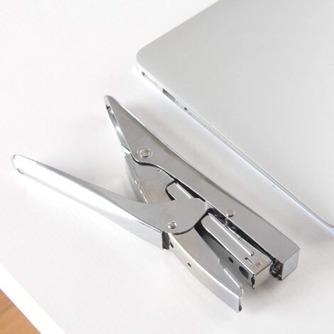 Agrafeuse avec 2 boîtes d'agrafes, pour le bureau et la maison, ergonomique, agrafes gris métallisé (1 pièce) (1/4)