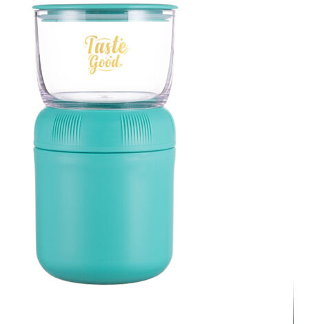 Mug à yaourt isotherme portable en acier inoxydable à double paroi avec couvercle, 330 ml et 430 ml (bleu) (1/5)