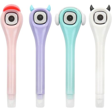 Lot de 4 rubans correcteurs pour stylo, 5 mm x 6 m, ruban correcteur blanc pour fournitures scolaires et de bureau (rose + violet + bleu + blanc) (1/5)