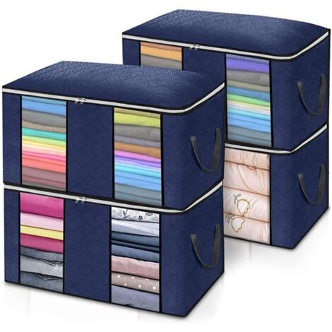 sac de rangement pour vêtements, grand organisateur de fond de lit en tissu non tissé avec poignée renforcée pour couvertures et literie (1/5)