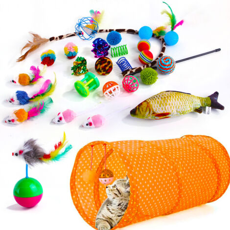 Ensemble de 27 jouets pour chat, tunnel pour chat, jouet interactif (1/5)