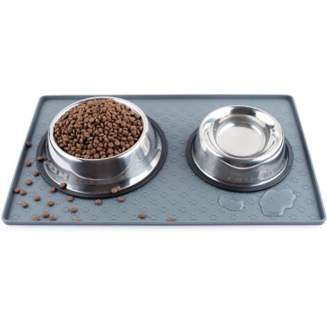 Tapis antidérapant pour gamelle de chat et de chien, rebord surélevé de 1 cm (1/3)