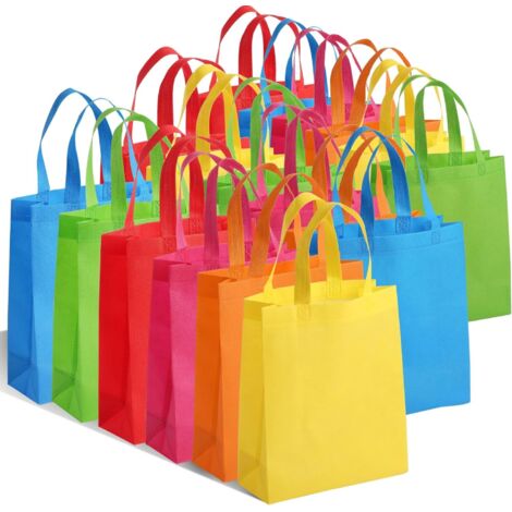 Lot de 30 sacs cadeaux avec poignées, en tissu non tissé (couleur) (1/5)