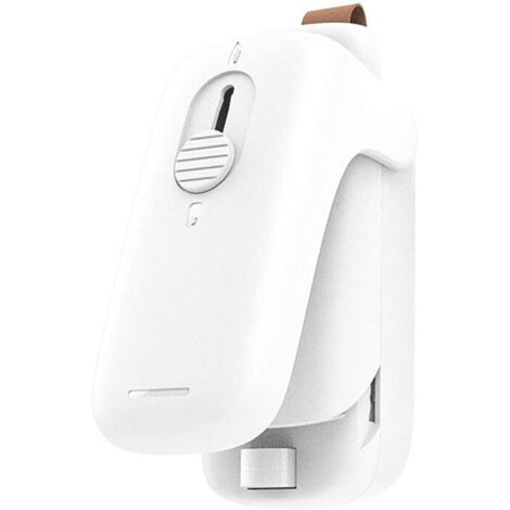 Scelleuse et coupe-sacs 2 en 1 pour la conservation des aliments dans des sacs en plastique, sans piles (blanc) (1/5)