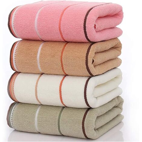 Lot de 4 serviettes de bain 100 % coton peigné - Serviettes de spa en coton ultra-absorbantes et ultra-douces (1/5)