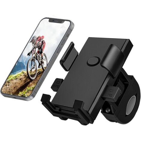 Support universel pour téléphone de vélo et moto, réglable et anti-vibration, pivotant à 360°, compatible avec smartphones, noir, 1 pièce (1/5)