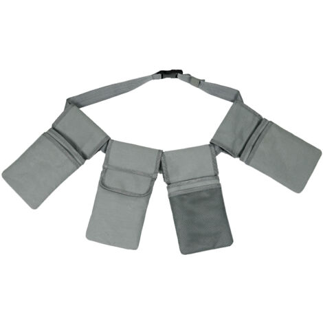 Sacoche de jardinage en toile avec ceinture intégrée, sac fourre-tout, sac de rangement pour la maison, porte-sacs, sac de rangement pour la pelouse et le jardin (gris) (1/5)