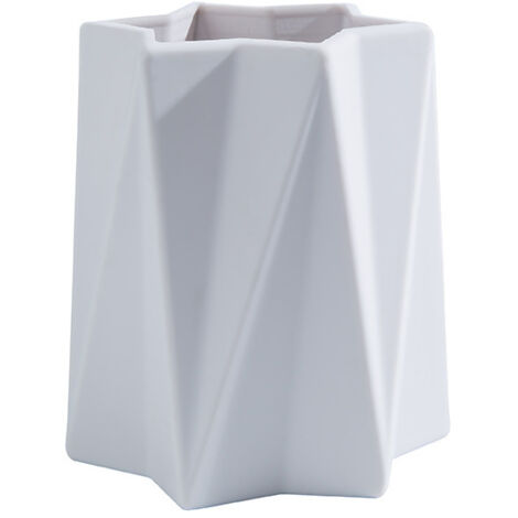 Porte-crayons en silicone pour bureau, joli pot à crayons de forme irrégulière, organisateur de fournitures de bureau (blanc) (1/5)